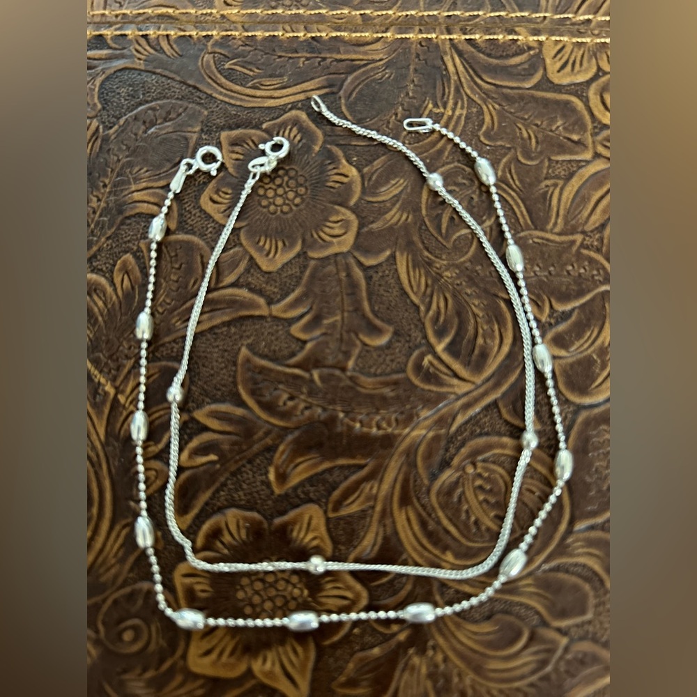 Elegant Silver Beaded anklelets
